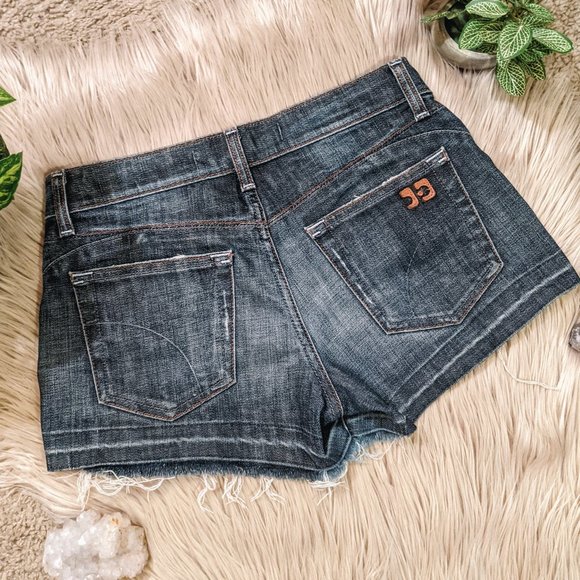 Joe's Jeans Mid-Rise Medium Wash Distressed Shorts - Picture 5 of 7